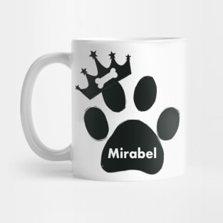 Mirabel name made of hand drawn paw prints Mug